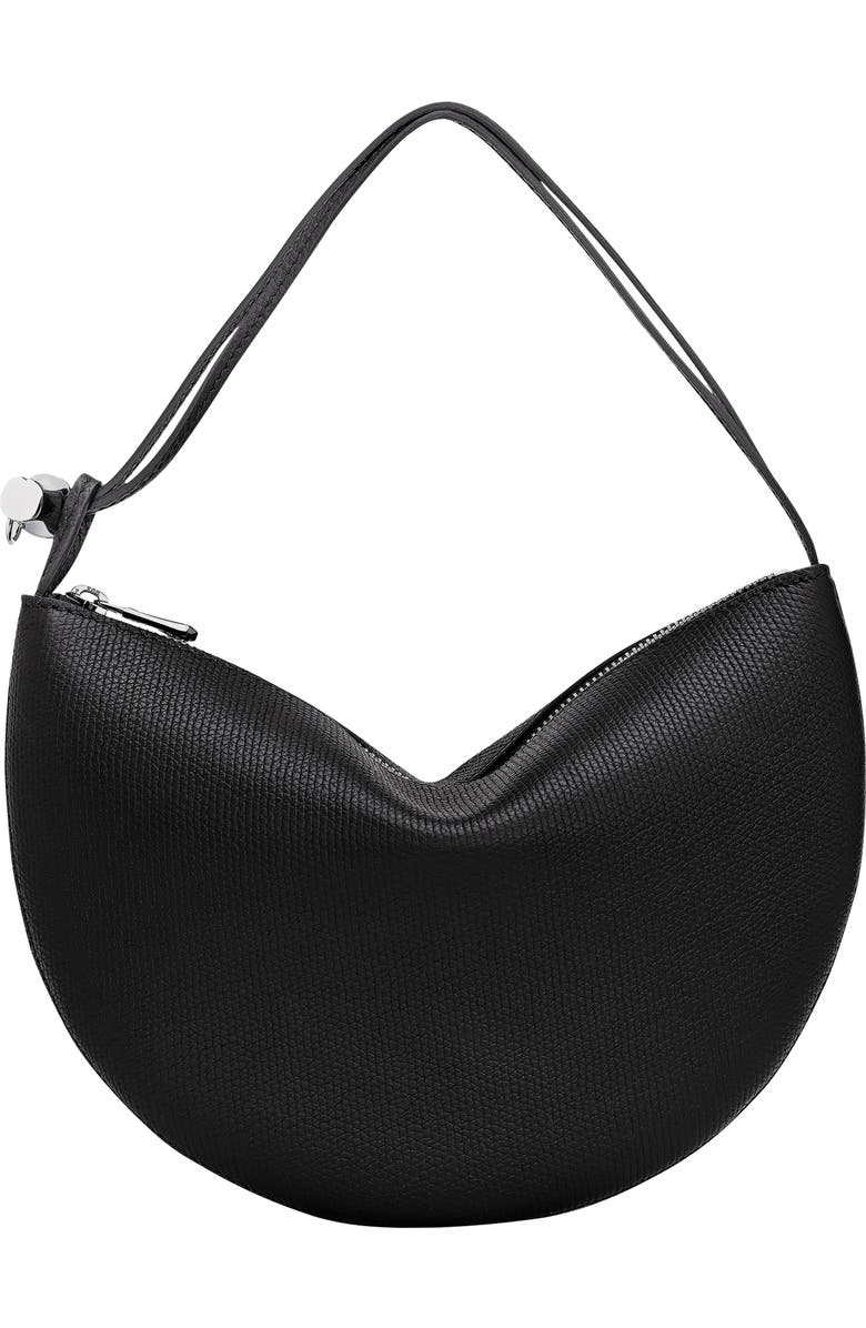 Longchamp Le Roseau Leather Wristlet Clutch, Main, color, Black