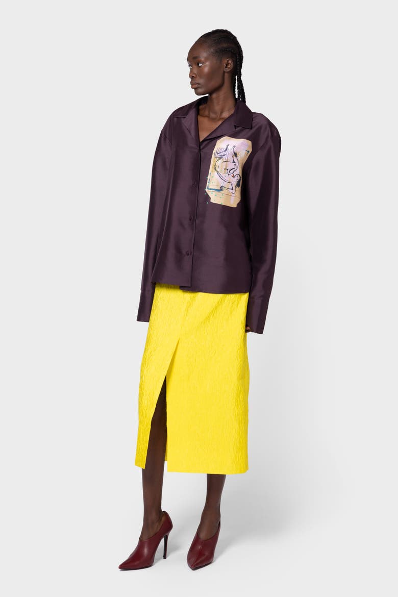 Delan Printed Silk Blouse, Alternate, color, Calliope