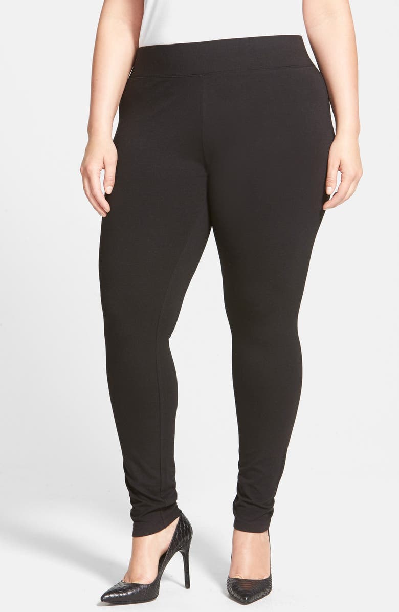 Hue Ultra Wide Waistband Leggings, Alternate, color, Black