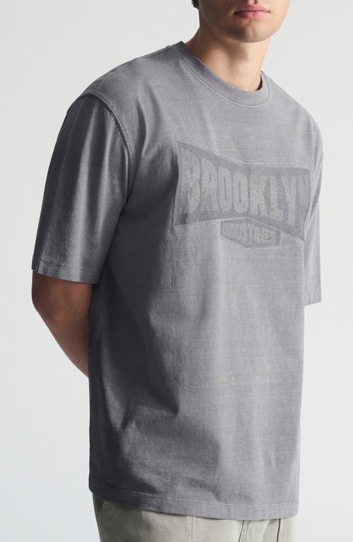 Brooklyn Industries Relaxed Vintage Graphic T-shirt In Gray