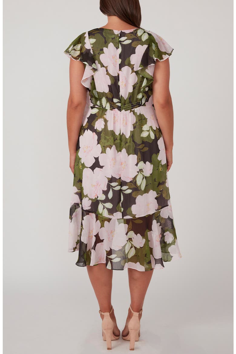 Morning Glory Ruffle Faux Wrap Dress, Alternate, color, PRINT