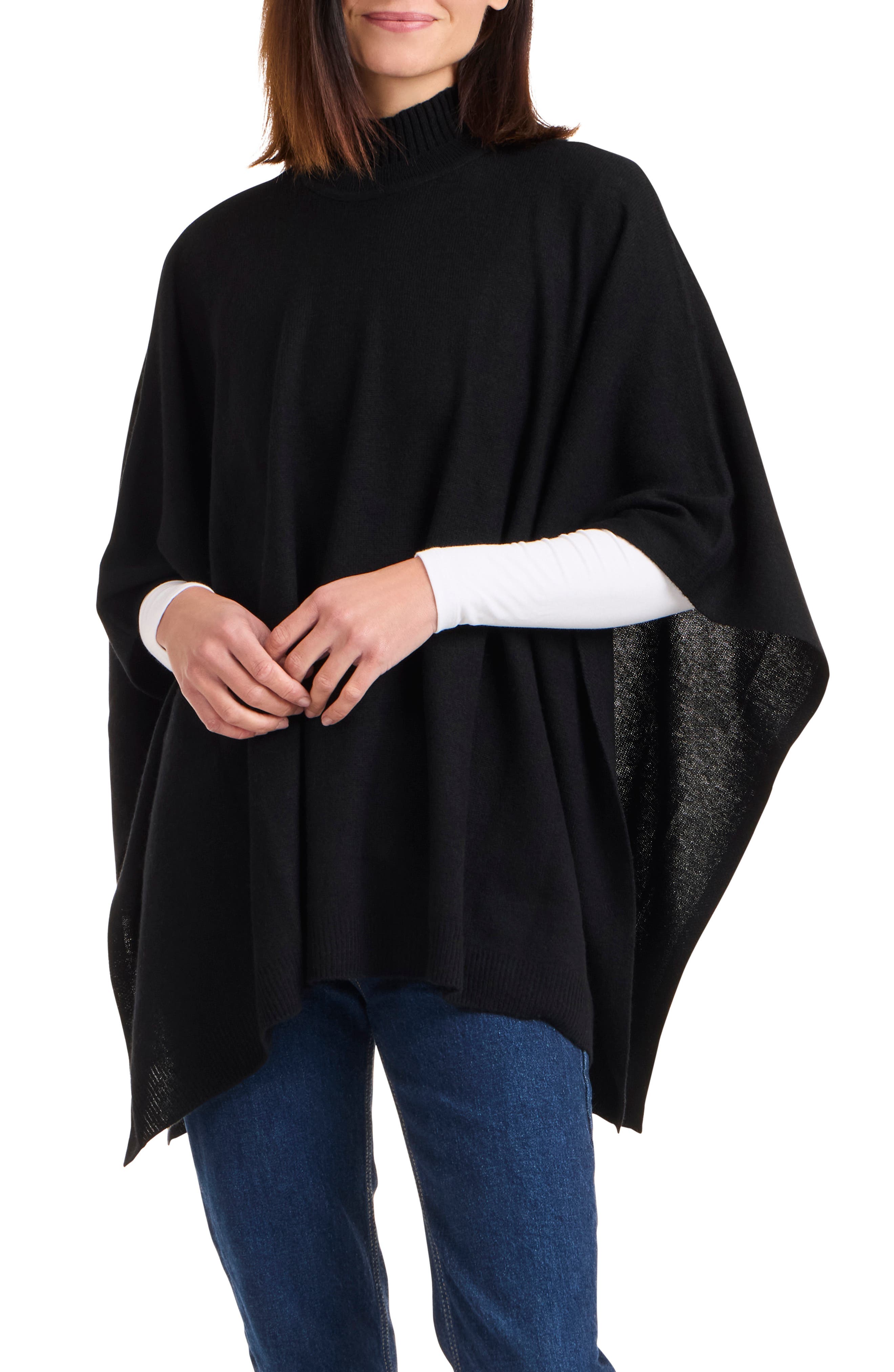 Bruno Magli Turtleneck Wool & Cashmere Poncho