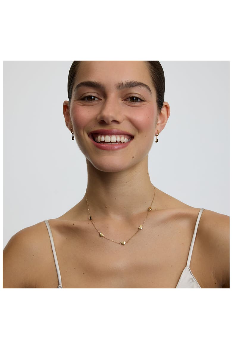 Bubble Heart Charm Necklace, Alternate, color, GOLD