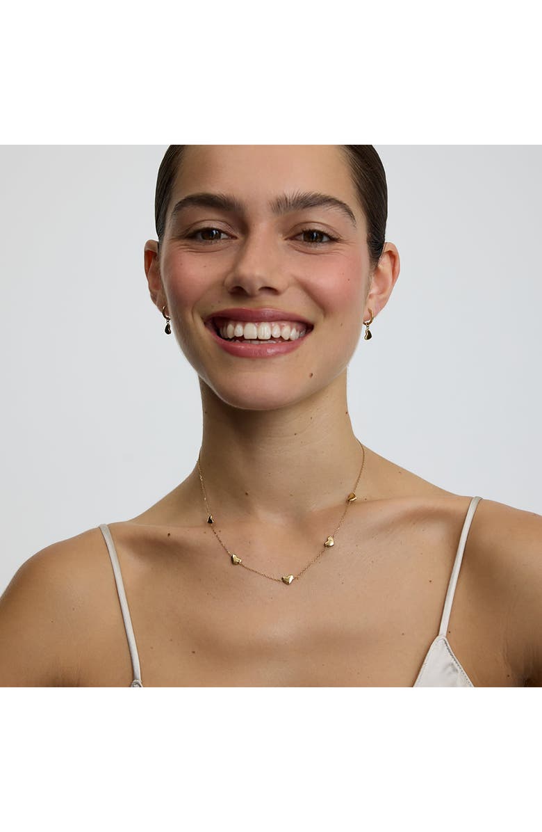 D.LOUISE Bubble Heart Charm Necklace, Alternate, color, Gold