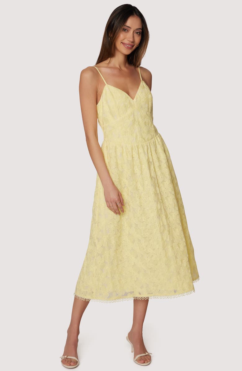 Lost + Wander Sunset in Sicily Midi Sundress, Alternate, color, Yellow