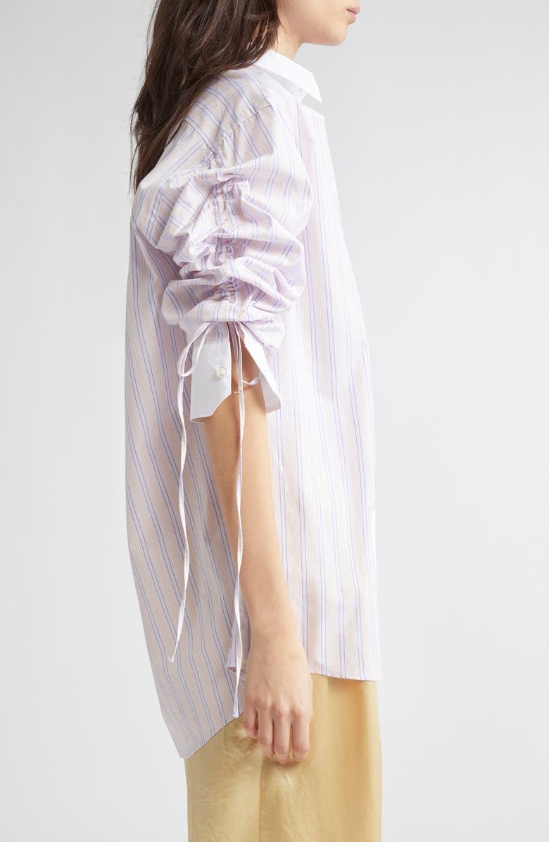 JULIE KEGELS Celeste Reversed Stripe Cotton Poplin Button-Up Shirt, Alternate, color, 