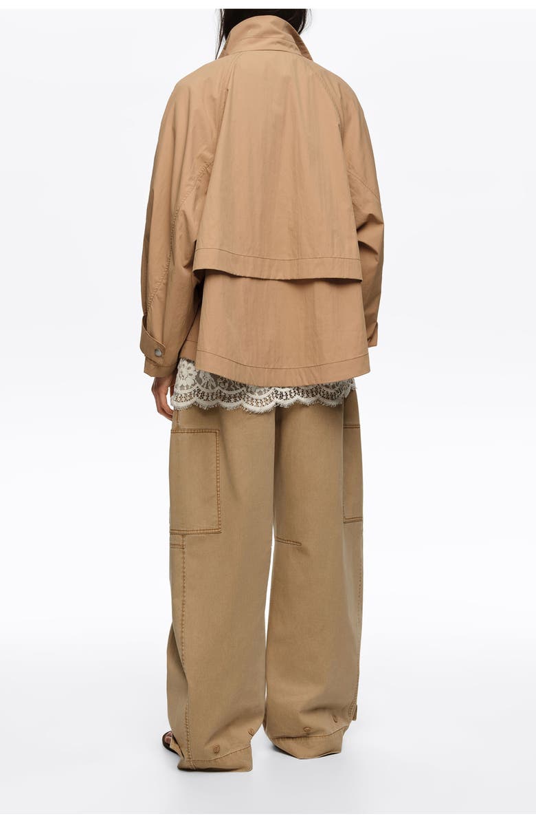 Bimba y Lola Fluid High Neck Trench, Alternate, color, Camel