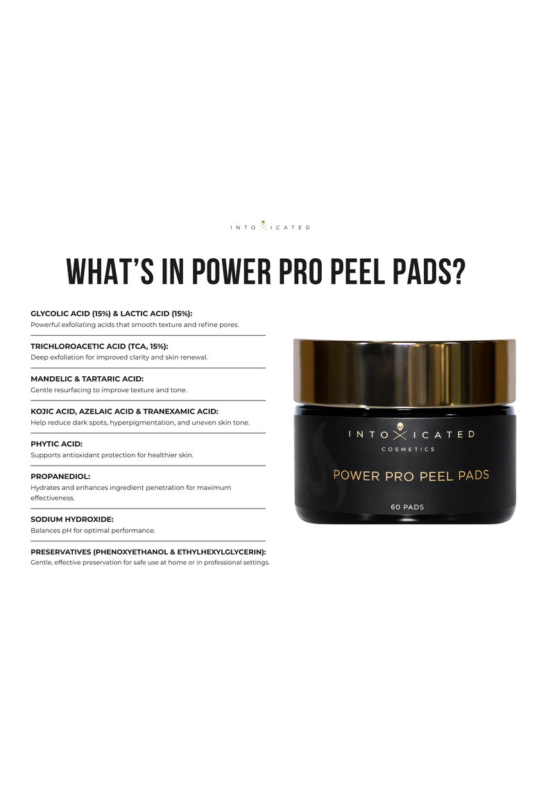 Power Pro Peel Pads - Potent Multi-Acid Formula for Visible Skin Renewal & Exfoliation with TCA, Glycolic Acid, Lactic Acid & More, Alternate, color, Clear