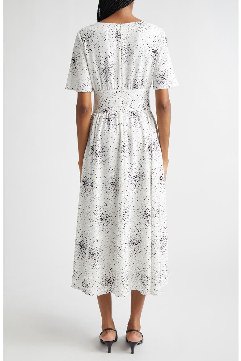Dotted V-Neck Midi Dress, Alternate, color, POLKA DOT