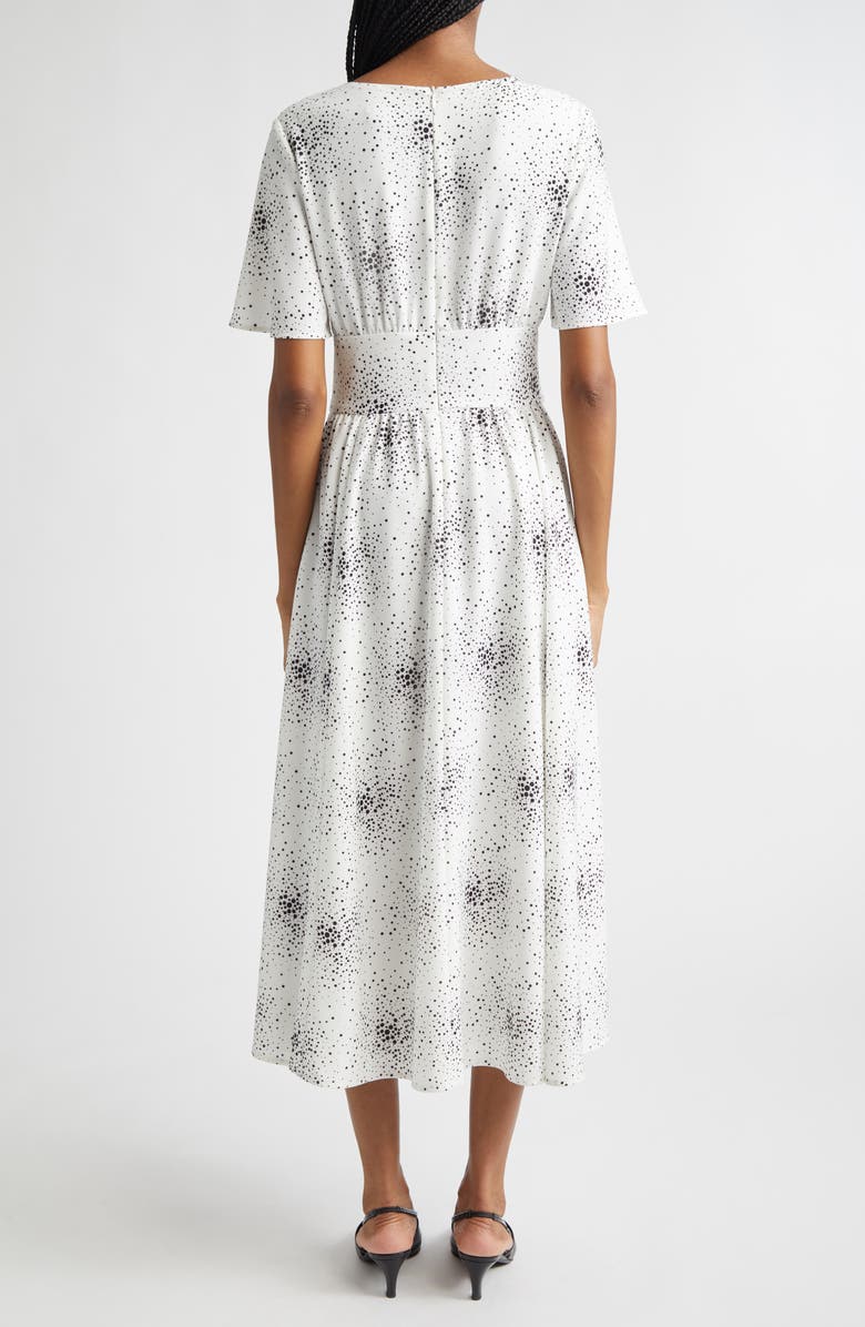 Emporio Armani Dotted V-Neck Midi Dress, Alternate, color, Polka Dot