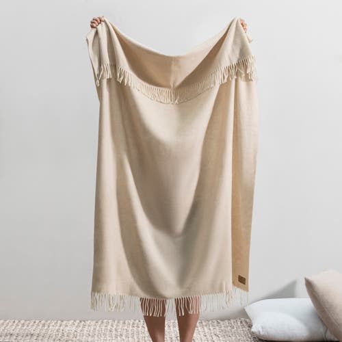 Lands Downunder Herringbone Cashmere Throw In Neutral