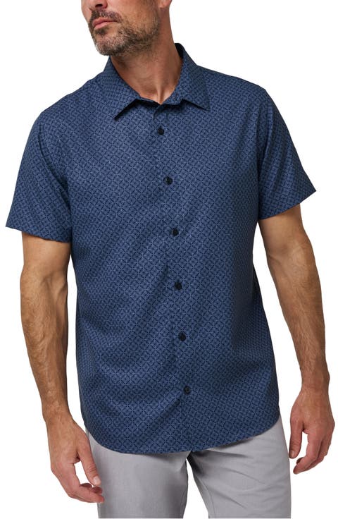 Techwoven Flair Short Sleeve Button-Up Shirt
