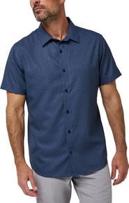 TravisMathew Techwoven Flair Short Sleeve Button-Up Shirt