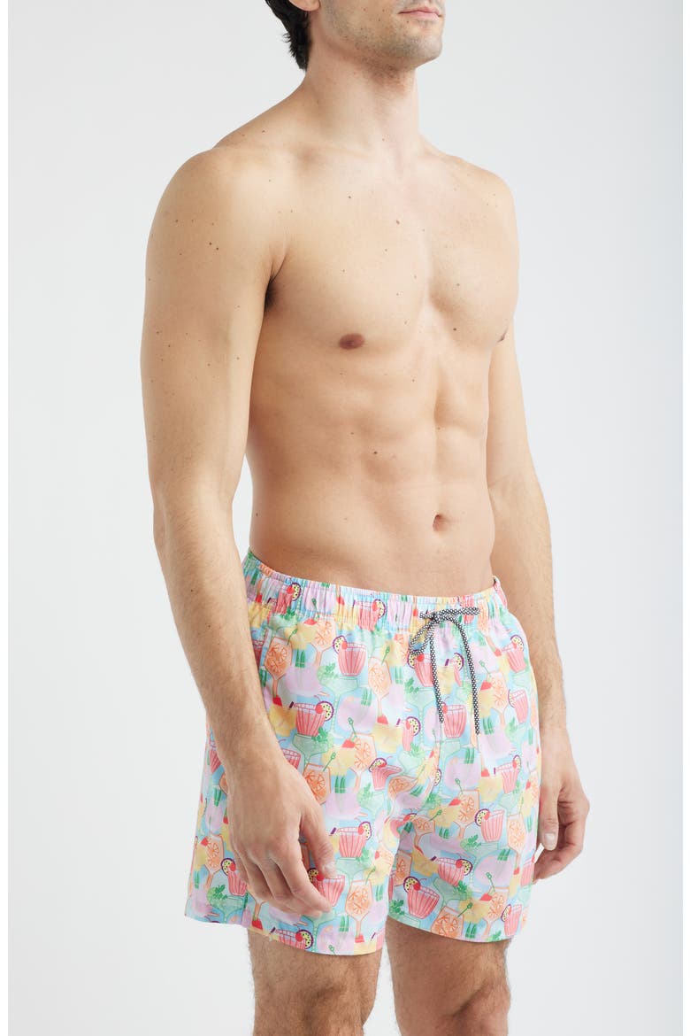 Club Tropicana Print Swim Trunks, Alternate, color, MULTI