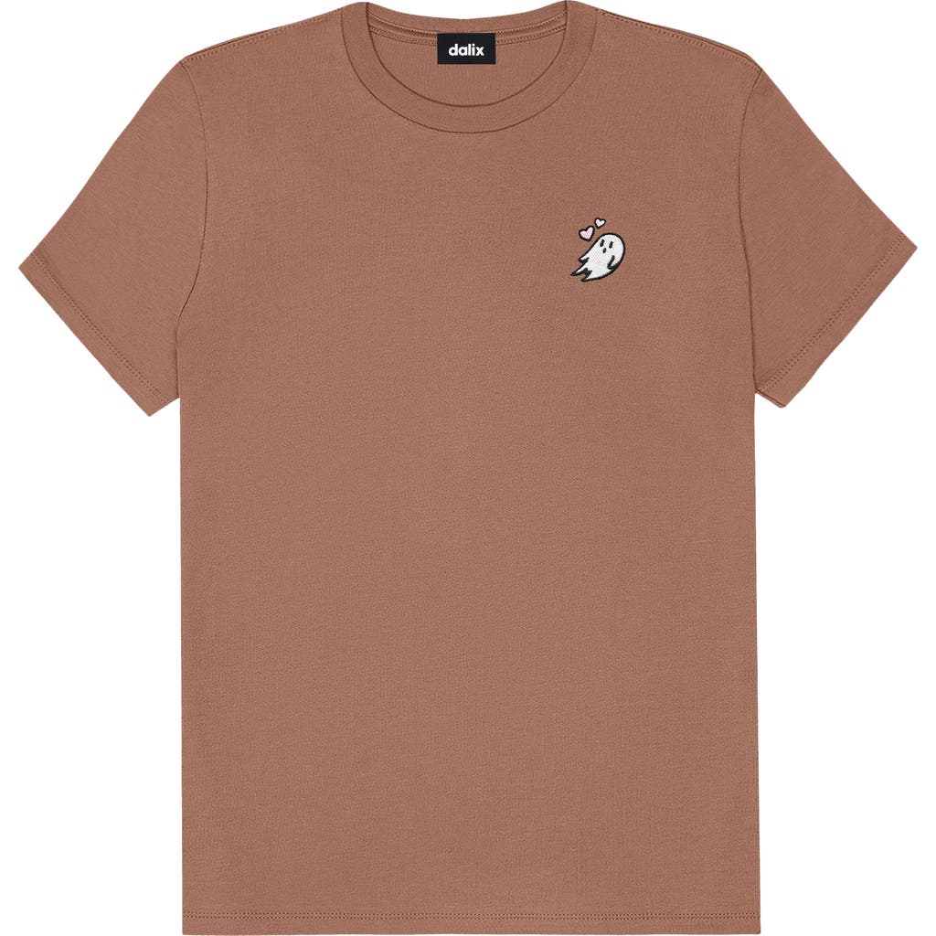 Dalix Heartly Ghost Tee In Chestnut