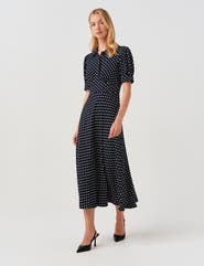 Ghost London Wilma Spot Midi Tea Dress
