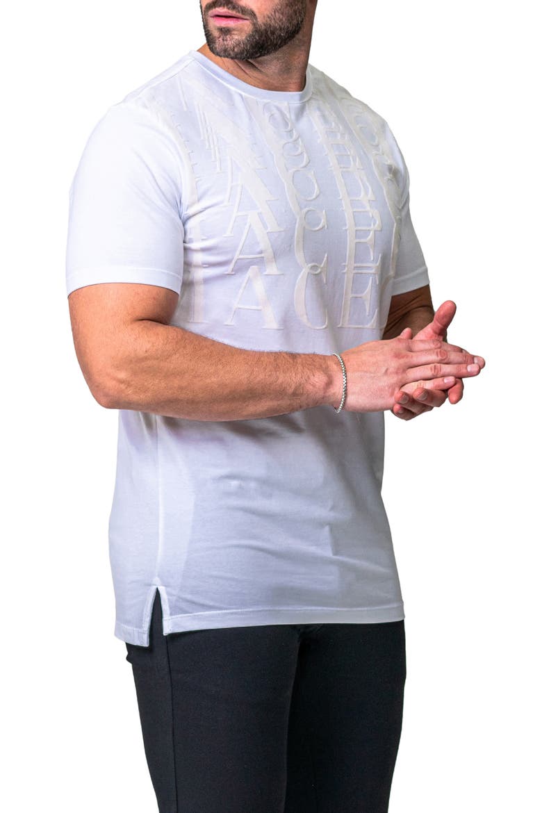 Repetition White Logo Appliqué Stretch Cotton T-Shirt, Alternate, color, WHITE