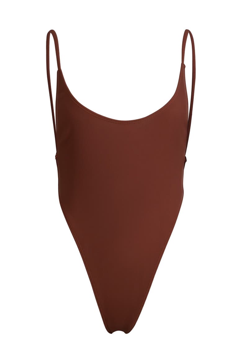 Oasis One Piece Swimsuit, Alternate, color, Brown