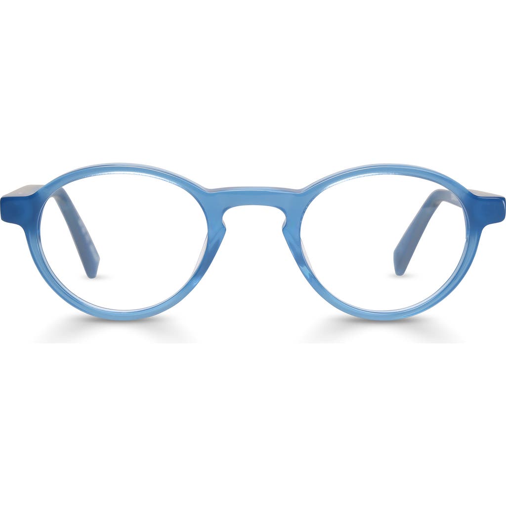 Eyebobs Board Stiff 43mm Round Reading Glasses In Milky Blue