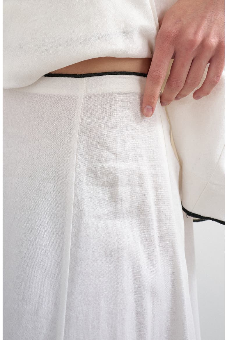 Linen Blend Maxi Skirt, Alternate, color, WHITE