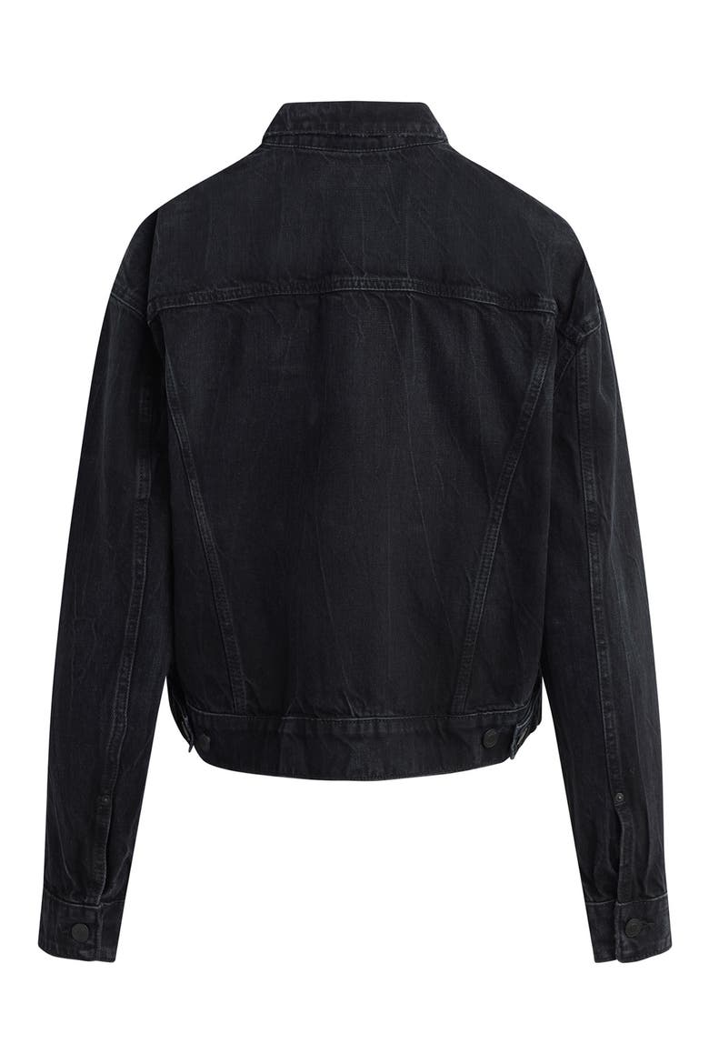 Brea Swing Trucker Jacket, Alternate, color, BLACK THUNDER