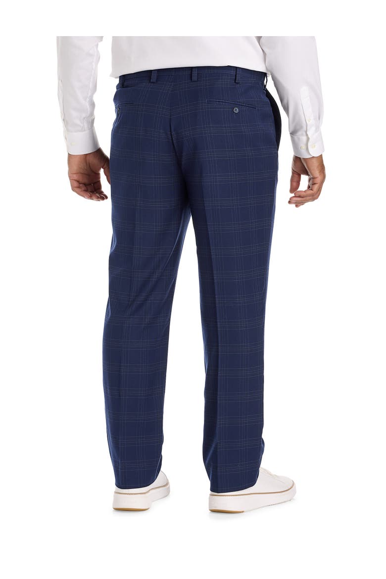 Big & Tall  Traditional Waist-Relaxer Plaid Dress Pants, Alternate, color, NAVY