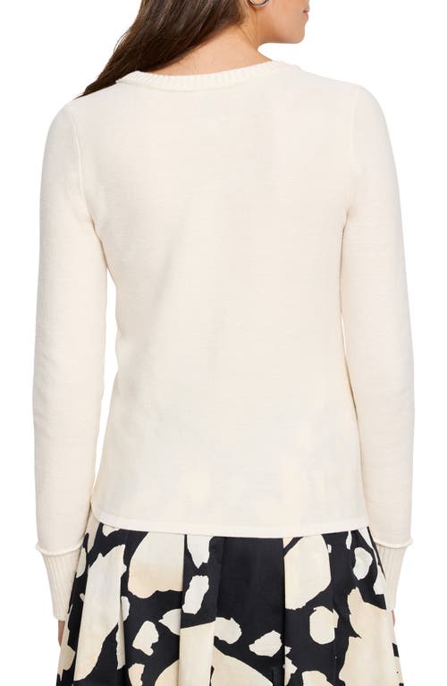 Nic + Zoe Nic+zoe Baby Garter Crewneck Sweater In Classic Cream