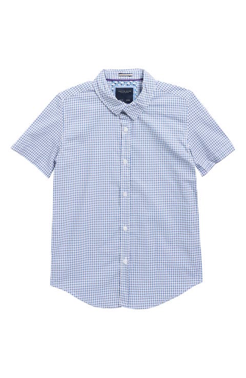 Kids' Grid Print Short Sleeve Shirt (Big Kid)