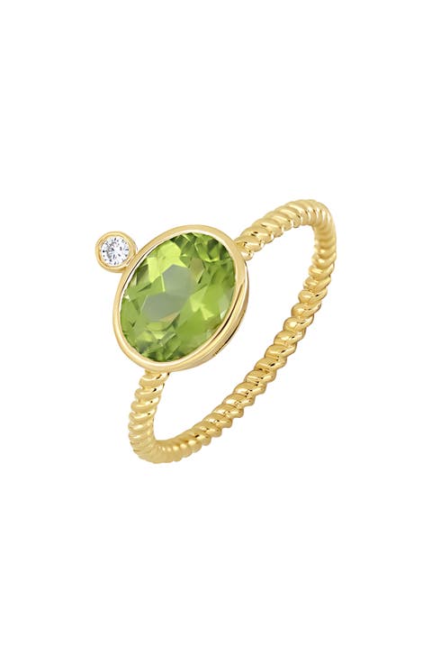 Iris 18K Yellow Gold Peridot & Diamond Ring