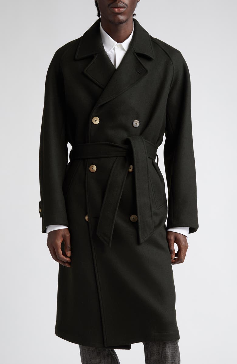 De Bonne Facture Grandad Oversize Belted Wool Trench Coat | Nordstrom