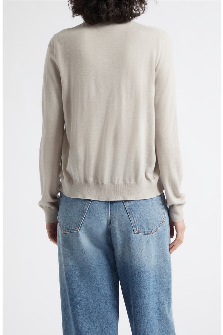 Honor Cashmere Crewneck Cardigan, Alternate, color, OYSTER