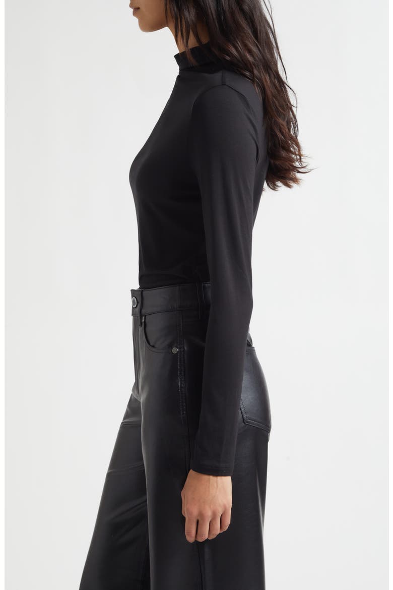 Mylie Mock Neck Top, Alternate, color, BLACK