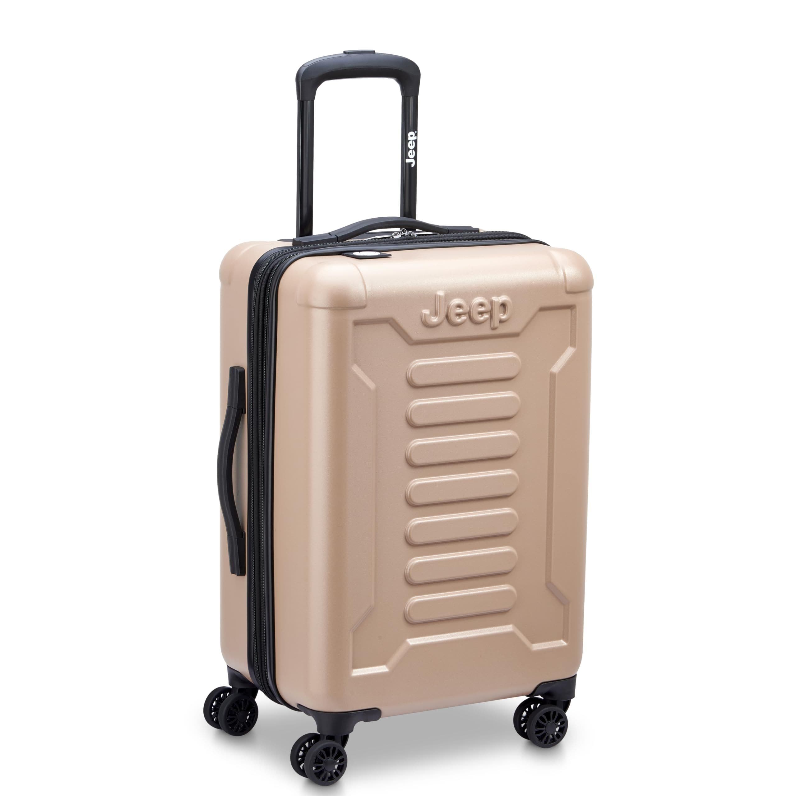 JEEP JH004C Carry-On 20 Inch Hardside Expandable Luggage with Spinner Wheels, Alternate, color, Beige