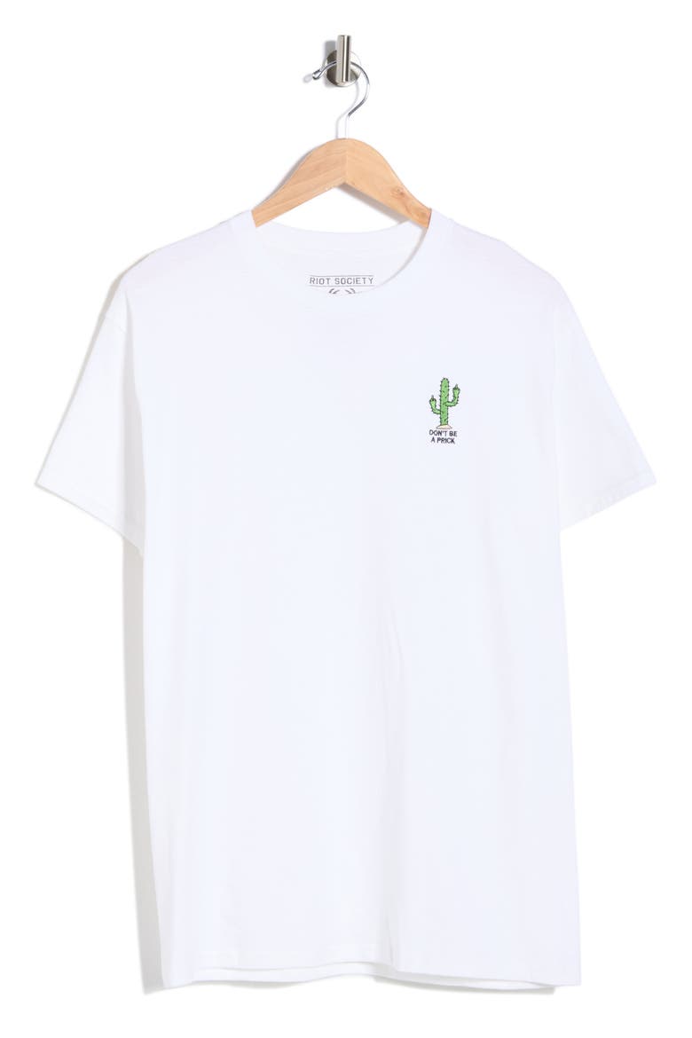 Don't Be a Prick Embroidered T-Shirt, Alternate, color, WHITE