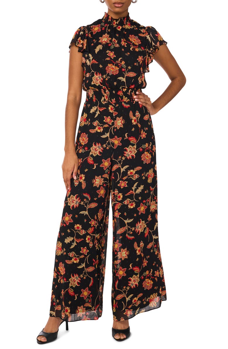 Halogen<sup>®</sup> Smocked Wide Leg Jumpsuit, Main, color,