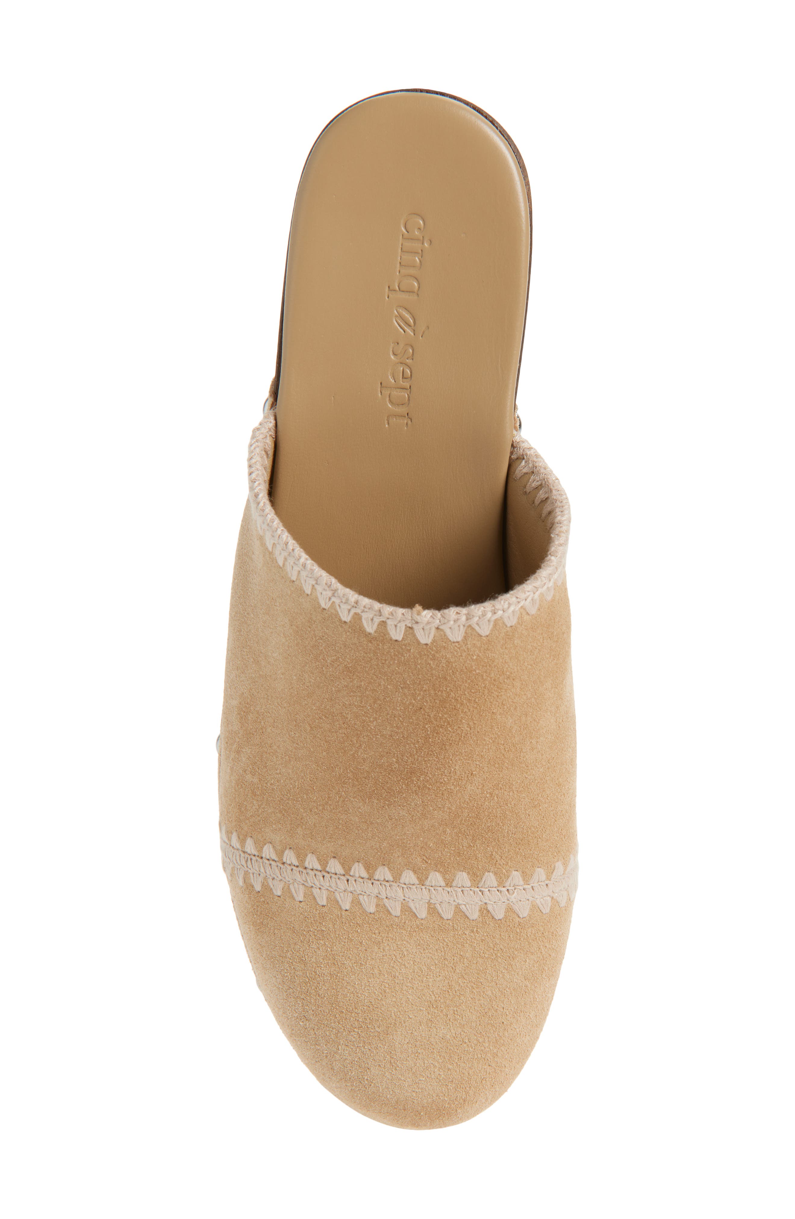 Cinq à Sept Saige Embroidered Clog, Alternate, color, Brown Sugar