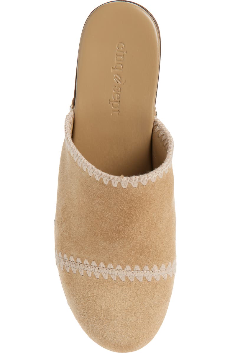 Cinq à Sept Saige Embroidered Clog, Alternate, color, Brown Sugar