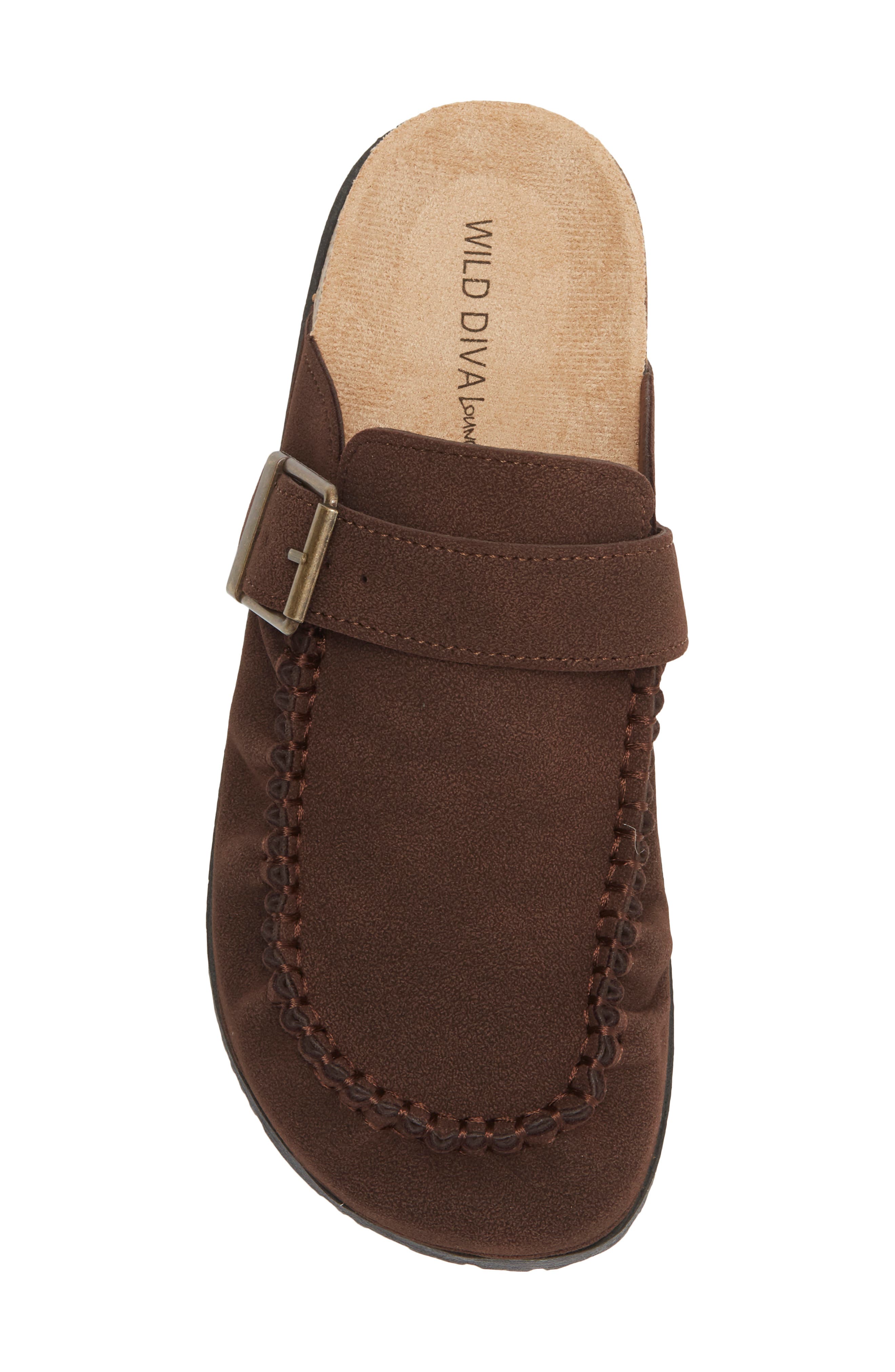 Matcha Faux Leather Flat Mule, Alternate, color, BROWN