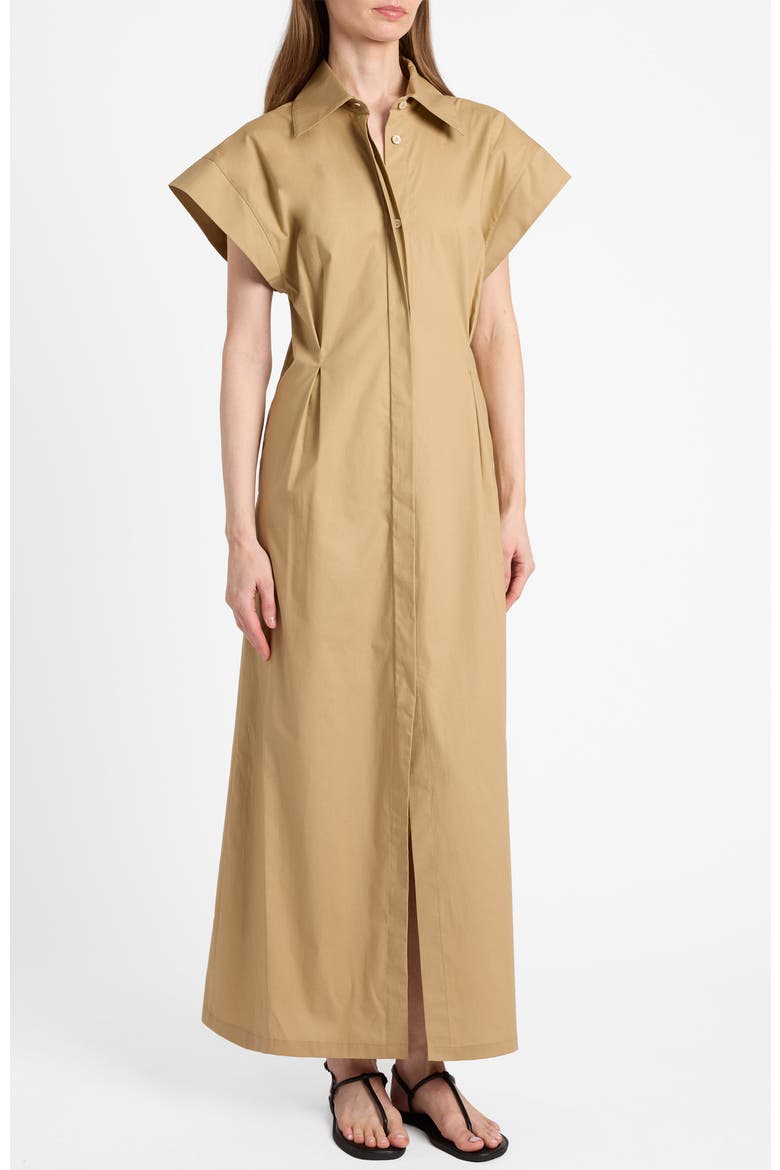 Nisa Cap Sleeve Poplin Shirt Dress, Alternate, color, Chai