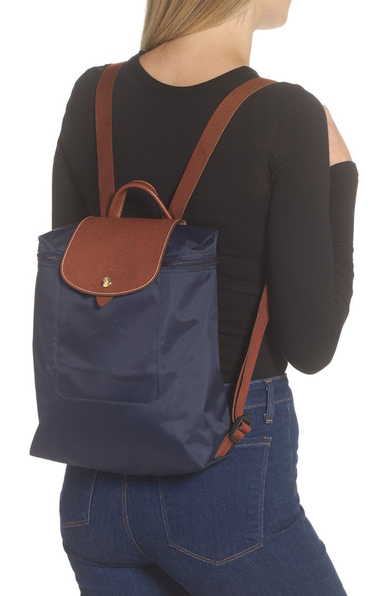 Longchamp Le Pliage Nylon Canvas Backpack, Alternate, color, Marine