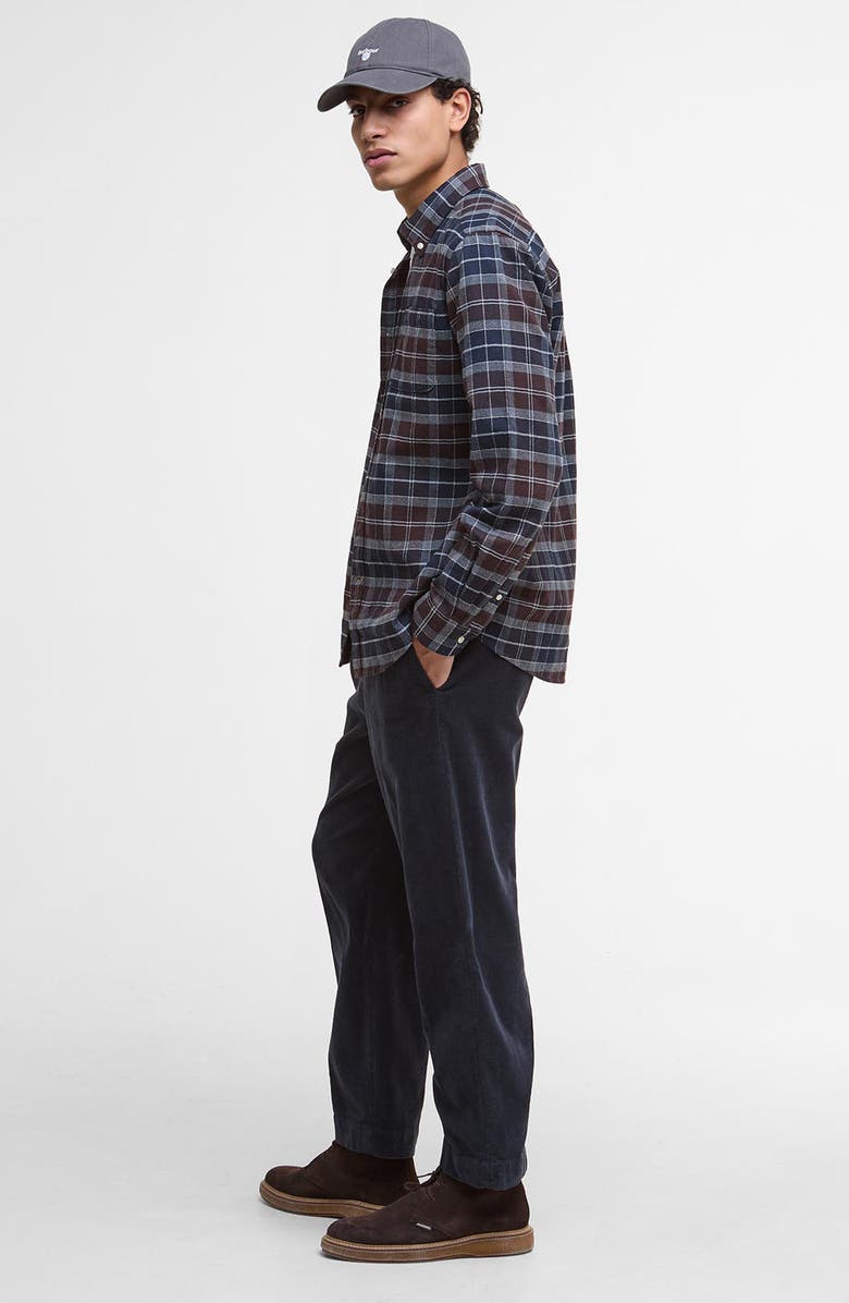 Barbour Kyeloch Tailored Fit Plaid Cotton Flannel Button-Down Shirt, Alternate, color, Midnight Oak Tartan