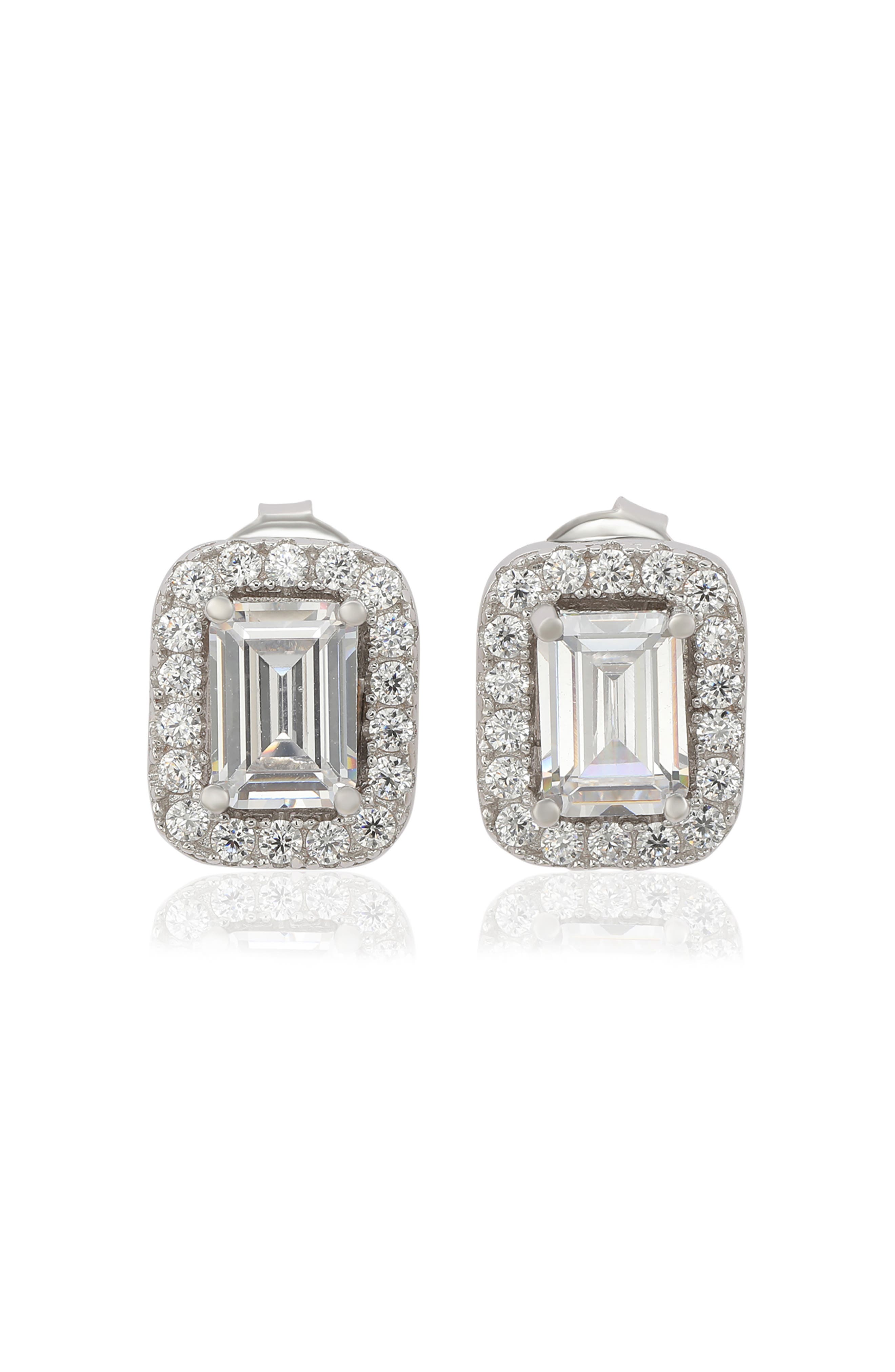 SUZY LEVIAN Sterling Silver Cubic Zirconia Stud Earrings