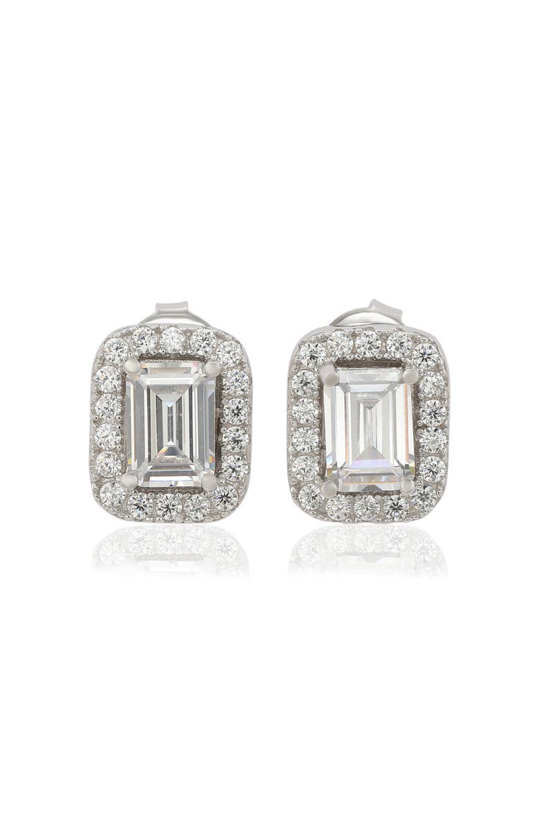 SUZY LEVIAN Sterling Silver Cubic Zirconia Stud Earrings, Main, color, Silver