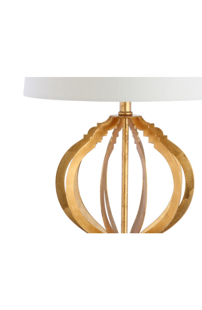 JONATHAN Y Sebastian 28.5" Metal Trellis LED Table Lamp, Gold Leaf, Alternate, color, Gold Leaf