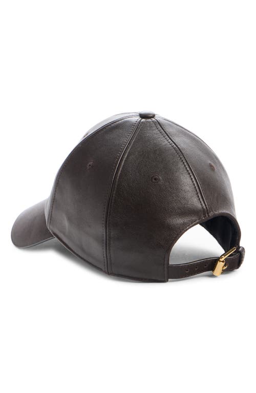 Givenchy Embossed Logo Leather Baseball Cap In Brown