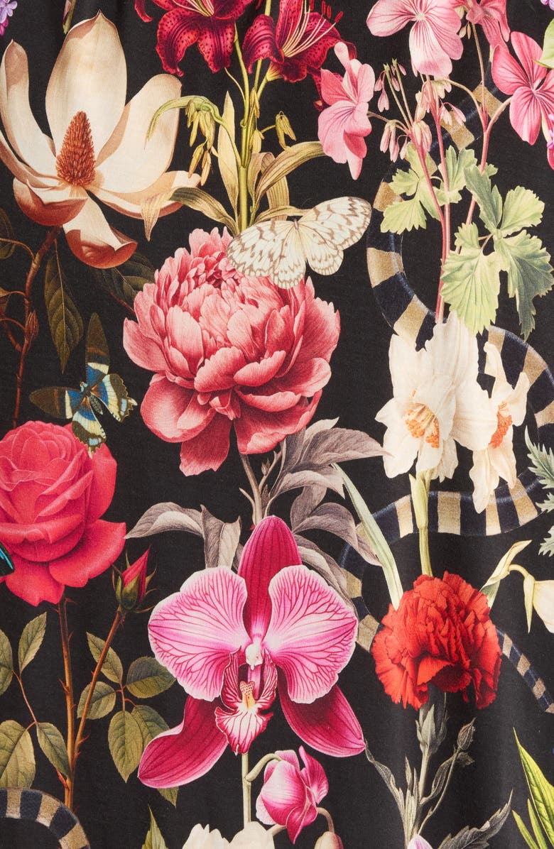 KILO BRAVA Floral Jersey Short Robe, Alternate, color, Garden Of Eden