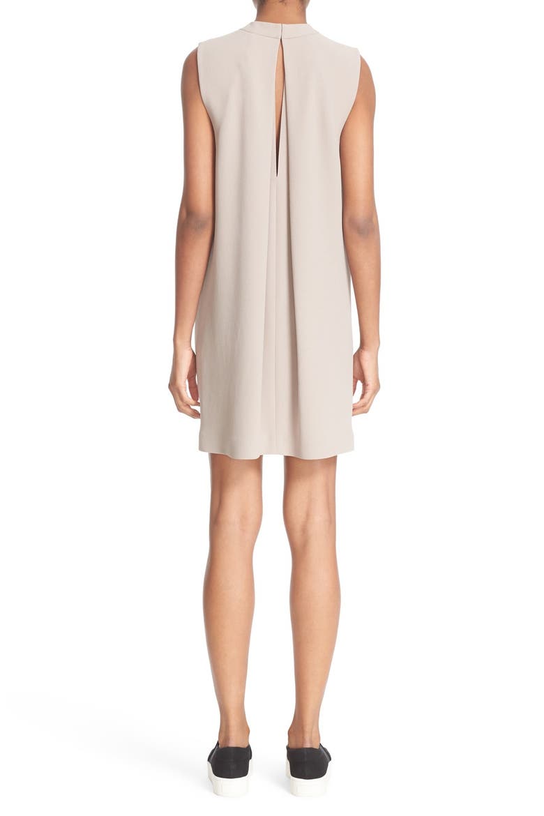 Sleeveless Crepe Shift Dress, Alternate, color, SAND