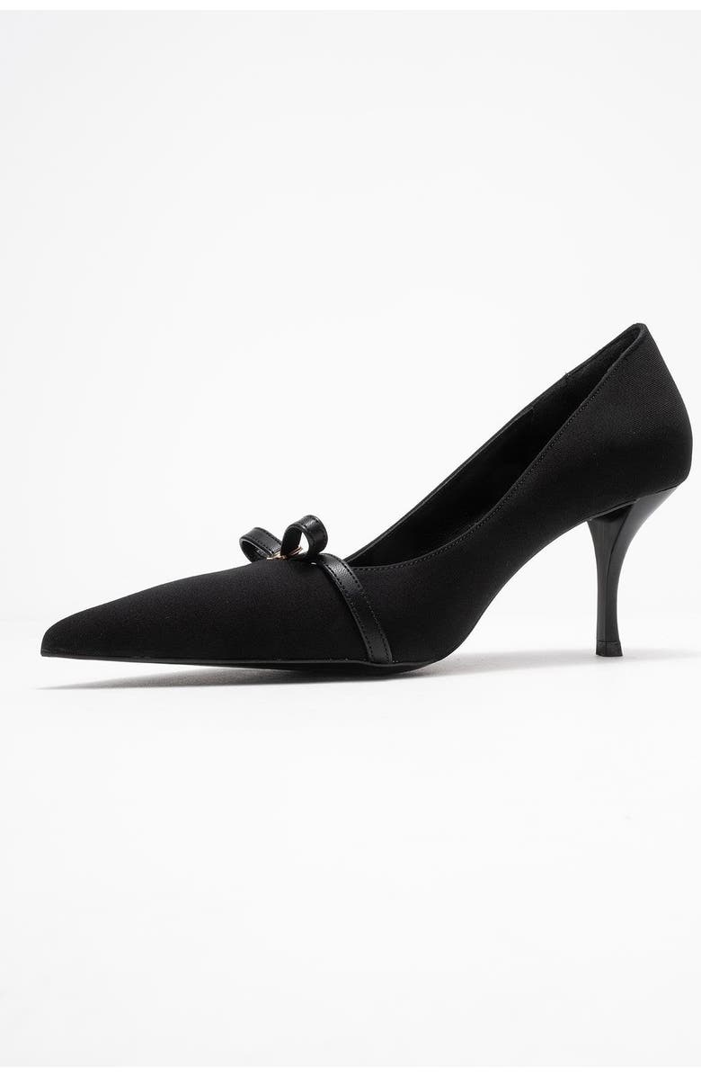 Prologue Shoes Annie Bow Pointed Toe Pump, Alternate, color, Black