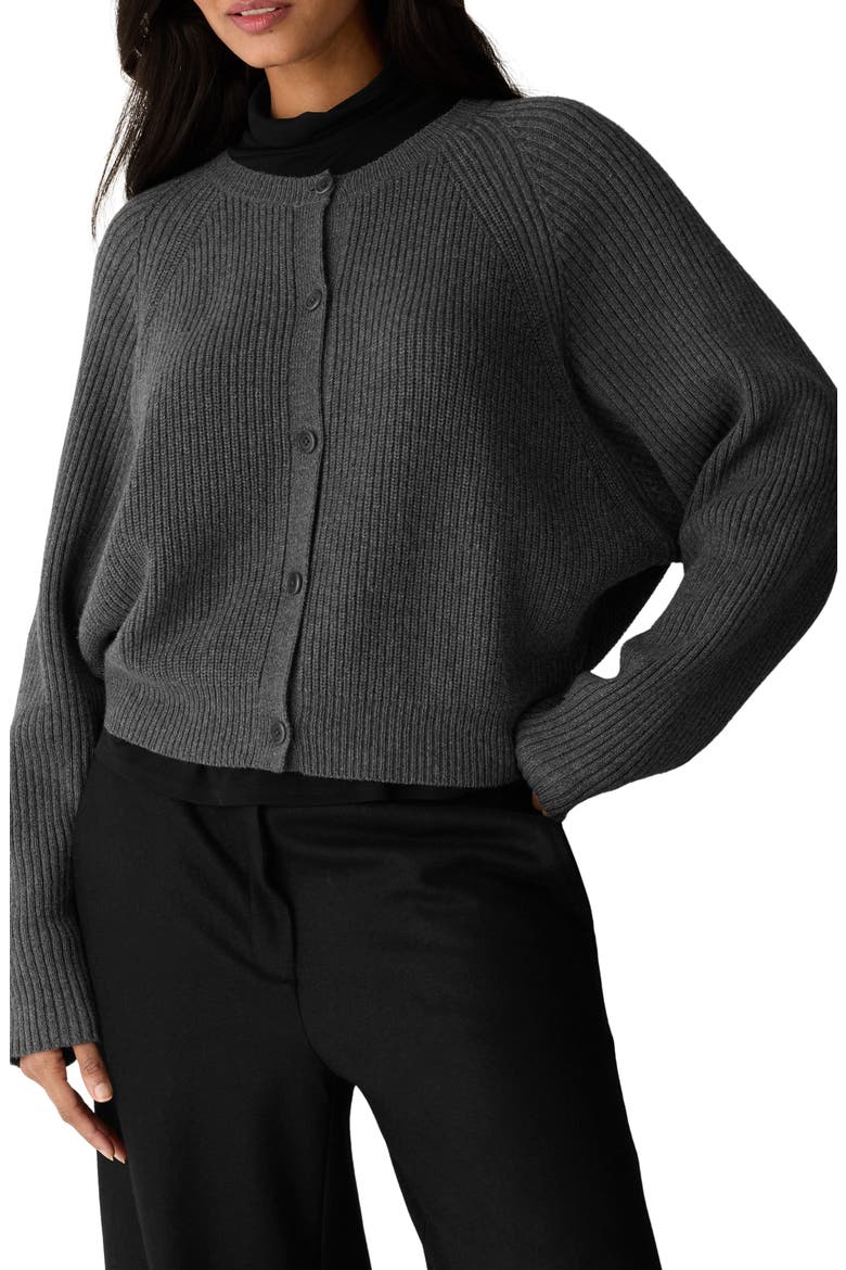 Crewneck Cardigan, Main, color, ASH