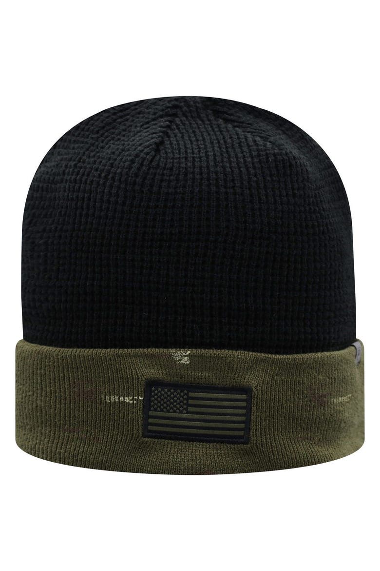 Men's Top of the World Olive/Black Virginia Tech Hokies OHT Military Appreciation Skully Cuffed Knit Hat, Alternate, color, Olive